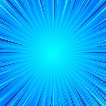 Blue comic zoom with lines and dots - Vector 库存插图