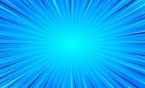 Blue comic zoom with lines and dots - Vector 库存插图