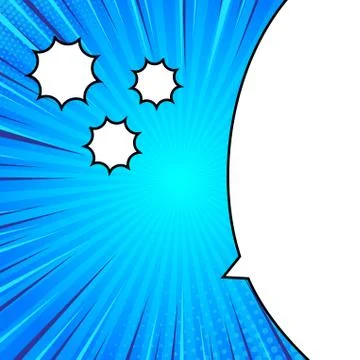 Blue comic zoom with lines and dots - Vector Illustrazione stock
