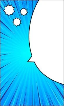 Blue comic zoom with lines and dots - Vector Stock Illustration