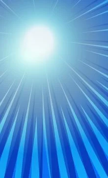 Blue comic zoom with lines and sun glow - Vector Stock Illustration