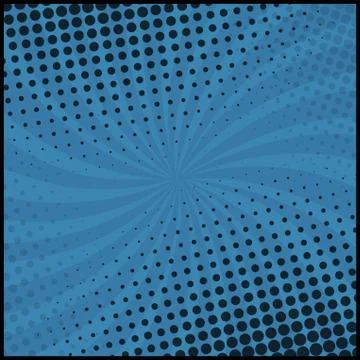 Blue comic zoom with lines and dots - Vector Stock Illustration