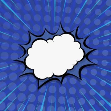 Blue comic zoom with lines and dots - Vector Illustrazione stock