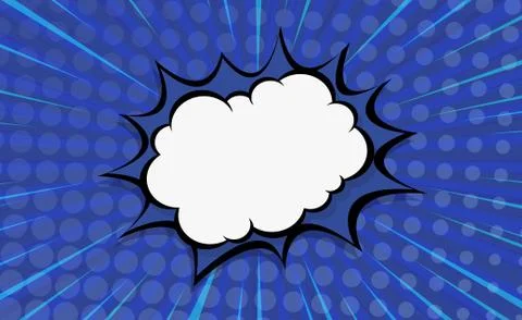 Blue comic zoom with lines and dots - Vector 库存插图