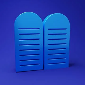 Blue The commandments icon isolated on blue background. Gods law concept. M.. Illustrazione stock