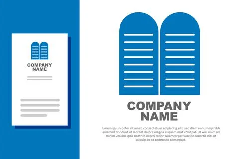 Blue The commandments icon isolated on white background. Gods law concept. Logo Illustrazione stock