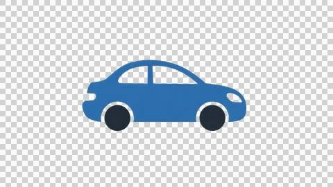 Blue compact car vector illustration flat design isolated on white Illustrazione stock