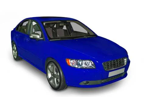 Blue compact hybrid Stock Photos