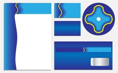 Blue company vector set Stock Illustration