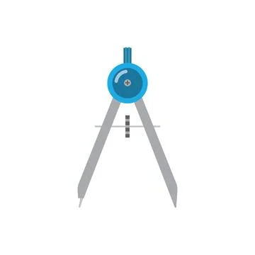 Blue compass drawing tool. Vector Stock Illustration