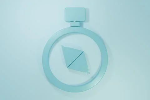 Blue Compass icon isolated on blue background. Windrose navigation symbol. .. Illustrazione stock