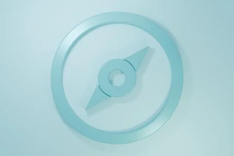 Blue Compass icon isolated on blue background. Windrose navigation symbol. .. Stock Illustration