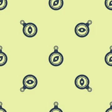 Blue Compass icon isolated seamless pattern on yellow background. Windrose Ilustración de archivo