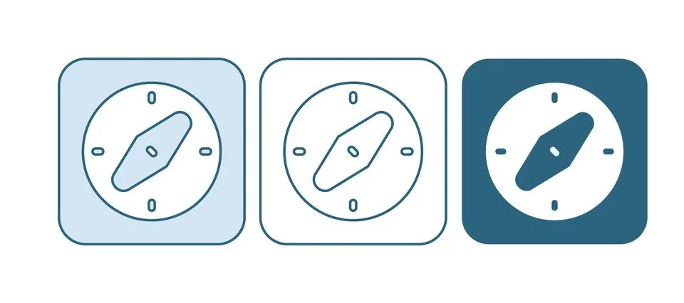 Blue Compass icon isolated on white background. Windrose navigation symbol... Stock Illustration