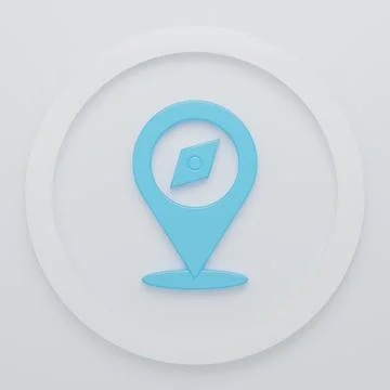 Blue Compass icon isolated on white background. Windrose navigation symbol... Stock Illustration