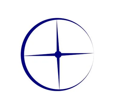 Blue compass icon on white Stock Illustration