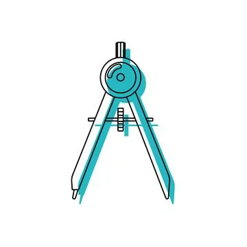 Blue compass outline style. Vector Illustrazione stock