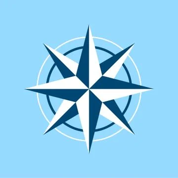 Blue Compass Rose Logo Template Illustration Design. EPS 10. Stock Illustration