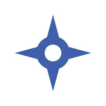 Blue Compass Star Icon Vector Stock Illustration
