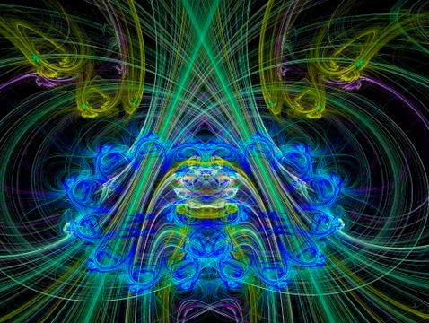 Blue composition on a green background. Stock Illustration