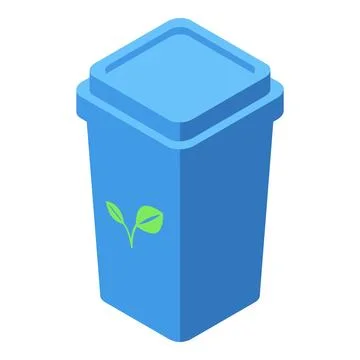 Blue compost bin promoting organic waste recycling and environmental sustai.. Stock Illustration