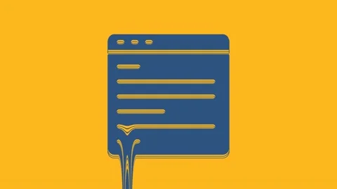 Blue Computer api interface icon isolated on orange background. Application Stock Footage 234011873