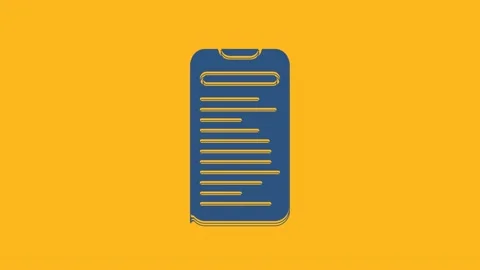 Blue Computer api interface icon isolated on orange background. Application Stock Footage 234302225