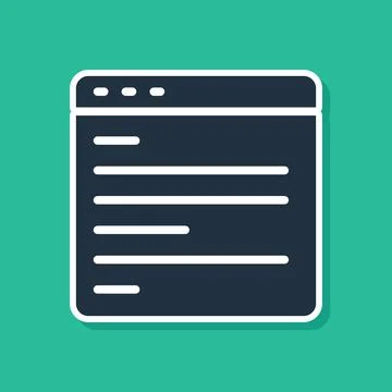 Blue Computer api interface icon isolated on green background. Application Stock Illustration