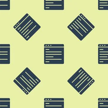 Blue Computer api interface icon isolated seamless pattern on yellow background Stock Illustration