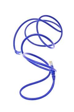Blue Computer Cable RJ45 Plugs. Isolated on White Background Stock Photos