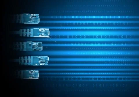 Blue computer cables with numbers Stockillustratie