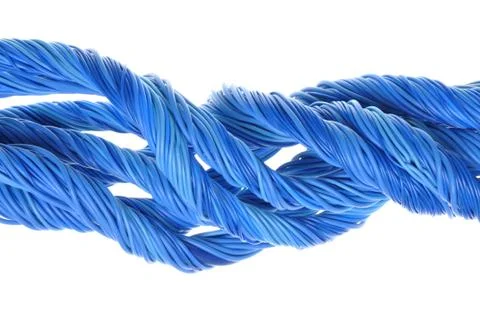 Blue computer cables 스톡 사진