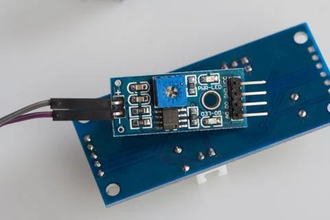 Blue Computer Chip 스톡 사진