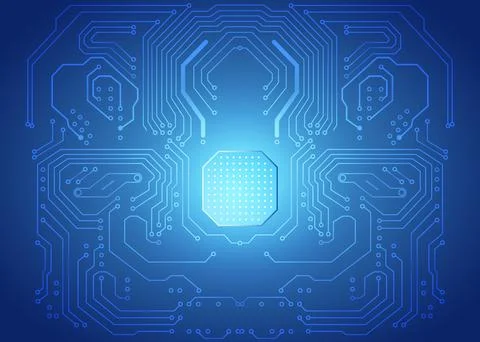 Blue computer chip vector illustration	 스톡 일러스트