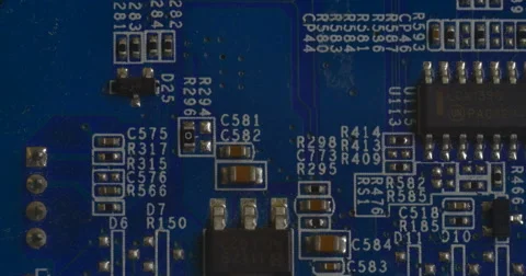 Blue computer circuit board Stock Footage 61725301