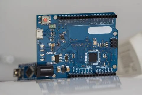 Blue Computer Curcuit Board 스톡 사진