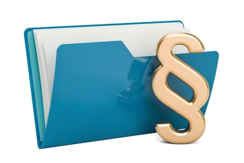 Blue computer folder icon with paragraph symbol, 3D rendering Stock Illustration