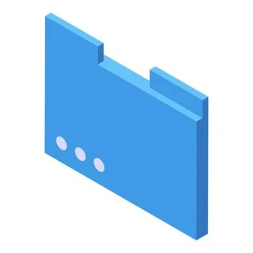 Blue computer folder isometric view representing data storage Stock Illustration