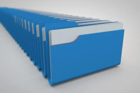 Blue computer folder on white background,3D illustration Stock Illustration