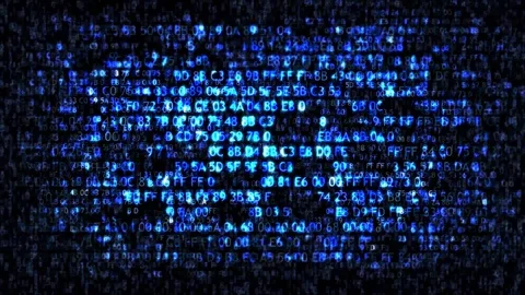 Blue computer hex code Stock Footage 69739379