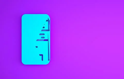 Blue Computer icon isolated on purple background. PC component sign. Minimali Stock-Illustration