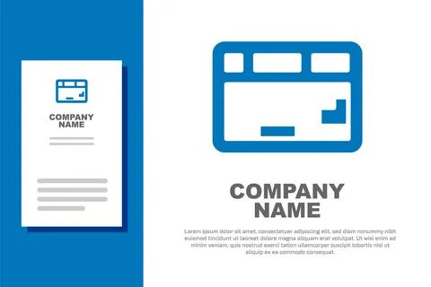 Blue Computer keyboard icon isolated on white background. PC component sign Stock-Illustration