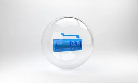 Blue Computer keyboard icon isolated on grey background. PC component sign. G Stock-Illustration