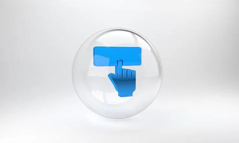 Blue Computer keyboard icon isolated on grey background. PC component sign. G 스톡 일러스트