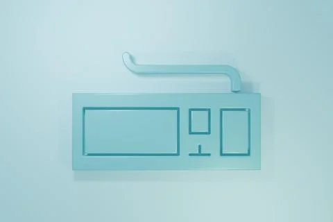 Blue Computer keyboard icon isolated on blue background. PC component sign... イラスト素材