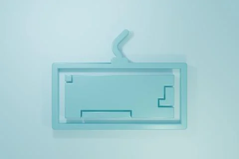 Blue Computer keyboard icon isolated on blue background. PC component sign... Stock-Illustration