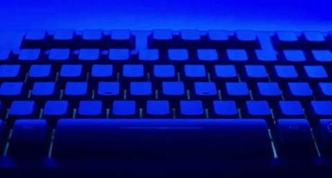 Blue computer keyboard motion background | Stock Video | Pond5