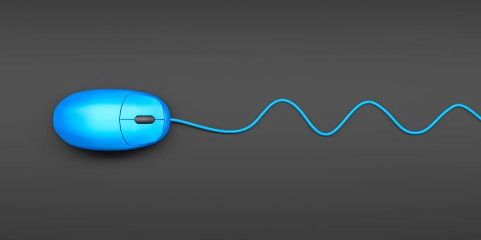 Blue computer mouse a blue computer mouse on dark background 3d illustrati... Stock Photos