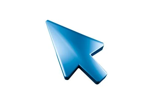 A blue computer mouse cursor icon. Stock Illustration