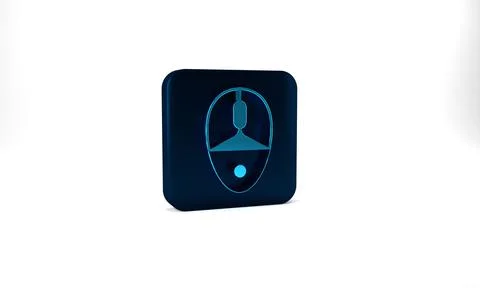 Blue Computer mouse gaming icon isolated on grey background. Optical with wheel Stock Illustration